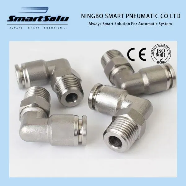 304/316 greita stumiama pneumatinė nerūdijančio plieno vyriška alkūnė